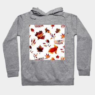 Autumn Flora with Bunnies Hoodie